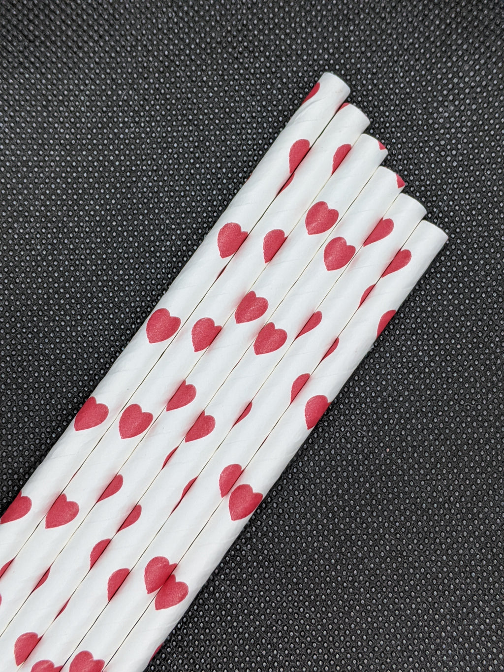 7.75" PAPER STRAWS - RED HEART DESIGN - 4000 CT (UNWRAPPED) - Orcas Ocean Straws